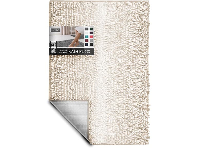 Hearth & Harbor Bathroom Rugs, Chenille Bath Mat - Image 1