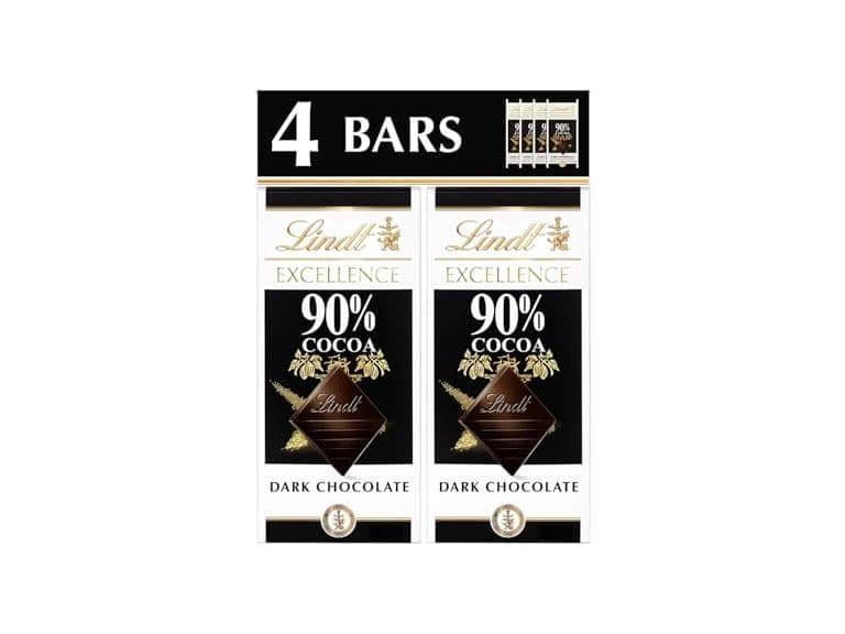 Lindt Excellence 90% Dark Choc Bars 4ct - Image 1