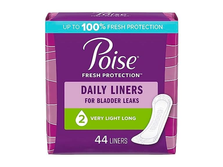 Poise Daily Incontinence Panty Liners, Long, 44 Ct - Image 1