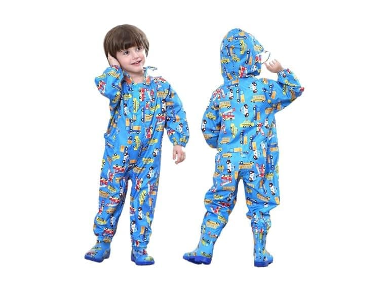 JiAmy (S) Baby One Piece Rain Suit Hood Coverall - Image 1