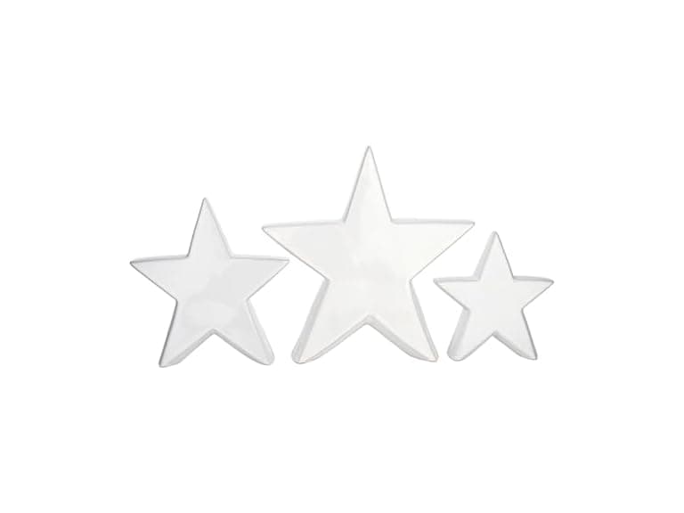 Ceramic Star Sculptures for Mantle or Tabletop, Set of 3 - Image 1