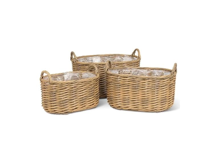 Abbott Collection Large Oval Woven Baskets - Image 1