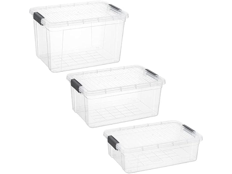 Superio Clear Storage Boxes with Lid, 3 Pack  - Image 1