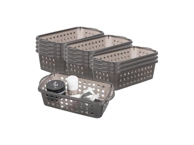Cetomo Plastic Storage Baskets with Handle, 12 Pack  - Image 1