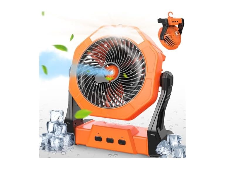AUSIC Portable Misting Camping Fan, 8" - Image 1