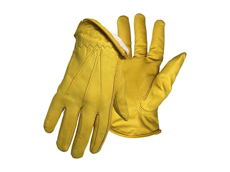 BOSS Gloves 6133L Cotton Thermal Grain Cowhide Leather Driver, Large - Image 1
