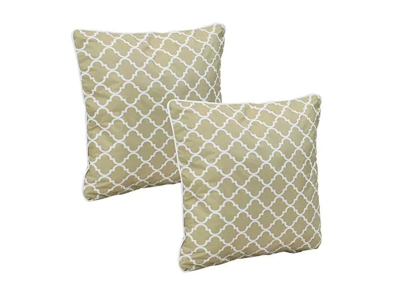 Sunnydaze Decor ZET-800 2 Tan/White Pillows Light Brow