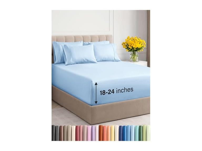6 Piece Extra Deep Breathable Sheet Set - Image 1