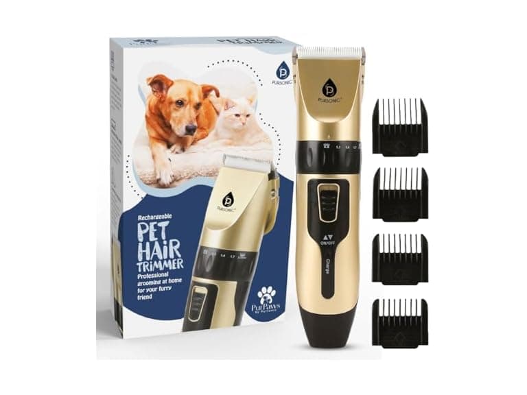 Pursonic Rechargeable Dog Clippers for Grooming Gold - Image 1