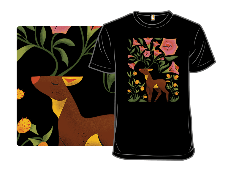 Deer and Flowers - Image 1