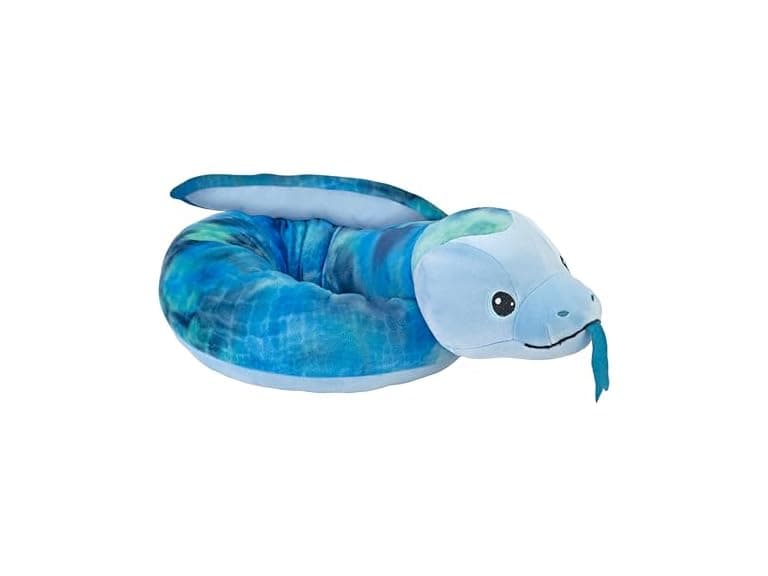 Wild Republic Squishy Snakes Blue Snake Stuffed Animal - 52" - Image 1