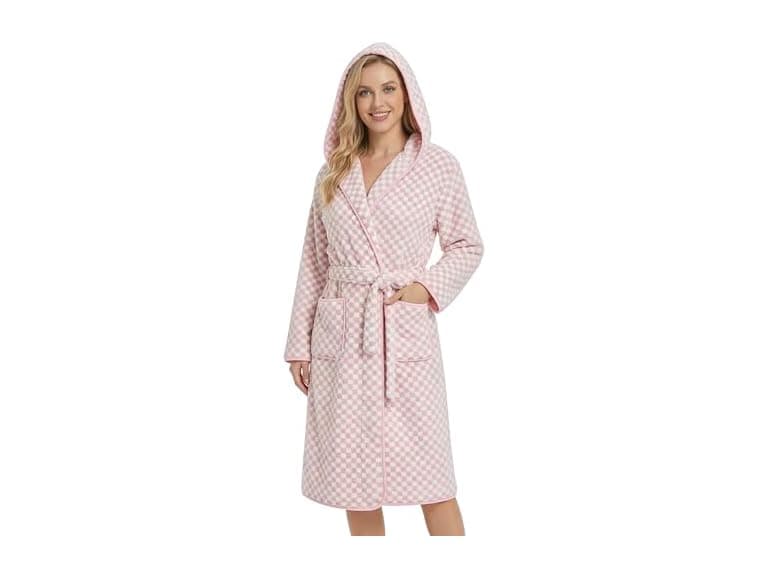 PJGGZ Checkered Hooded Bathrobe - Image 1