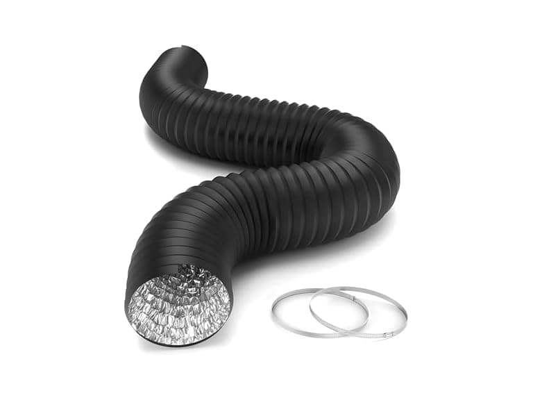 iPower 6" 8ft Aluminum Ducting Black - Image 1