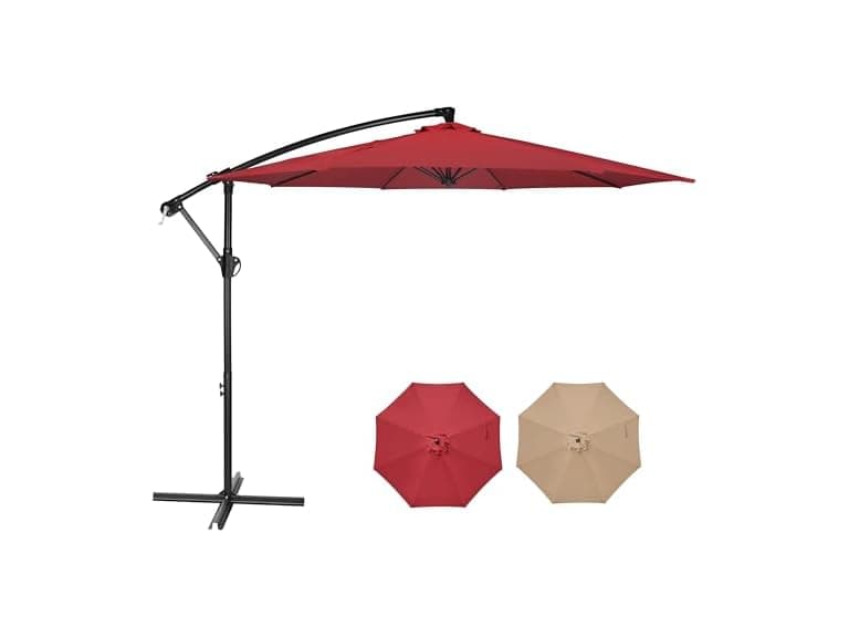 HealSmart 10ft Offset Hanging Patio Umbrella Cantilever - Image 1