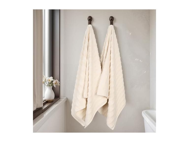 Superior 2PC Zuma Zero Twist Bath Sheets, Ivory - Image 1
