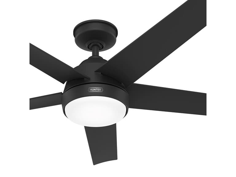 52" Hunter Fan Matte Black Indoor/Outdoor - Image 1
