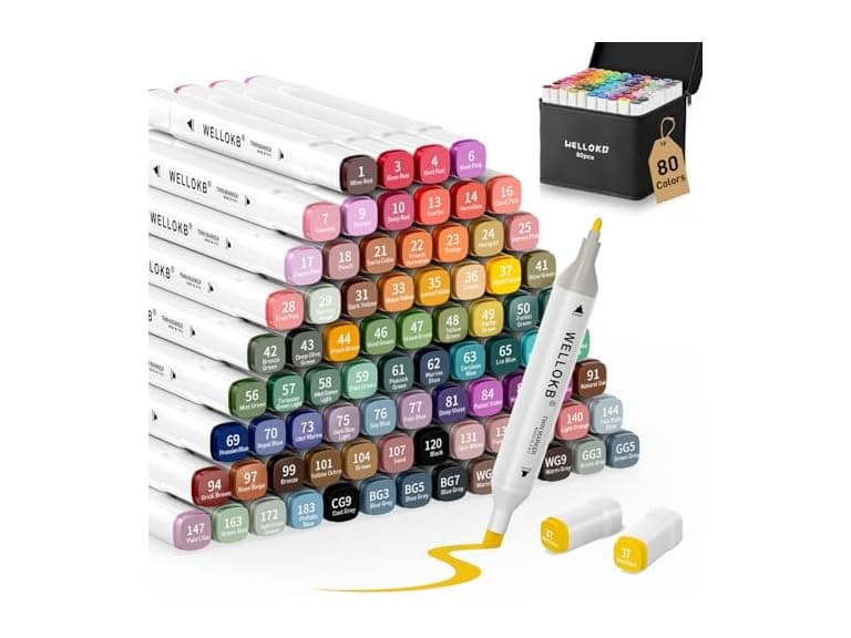 80 Colors Dual Tip alcohol markers - Image 1