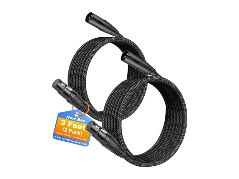 New Bee XLR Cable 3ft 2-Pack Male/Female - Image 1