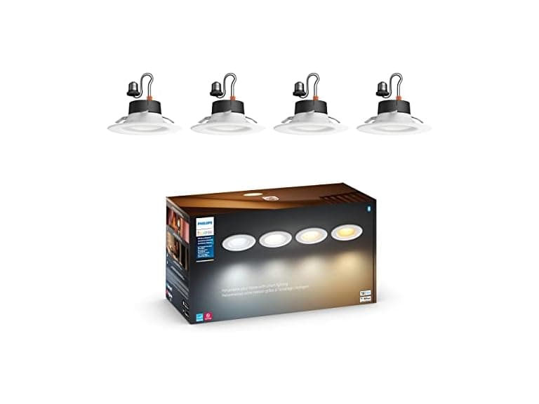 Philips Hue Smart Recessed 5/6 Inch LED Downlight, 4 Pack - Image 1