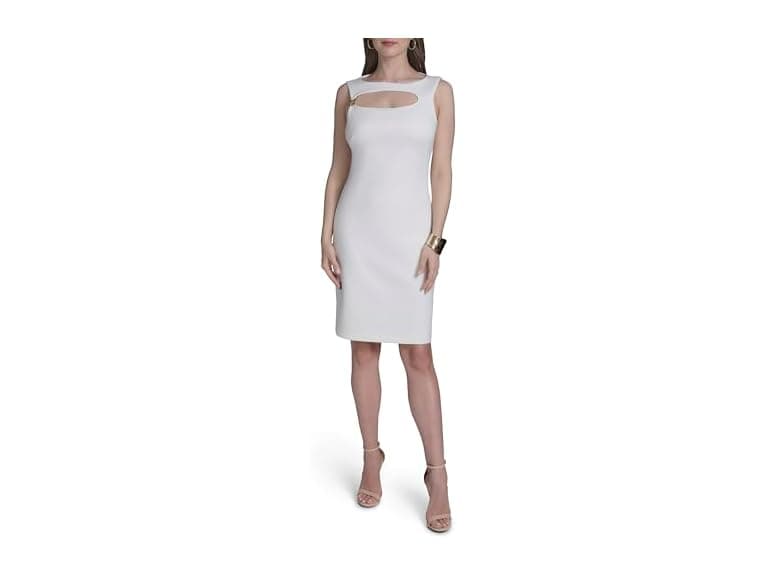 HALSTON H Womens Sleeveless Open Neckline Dress - Image 1