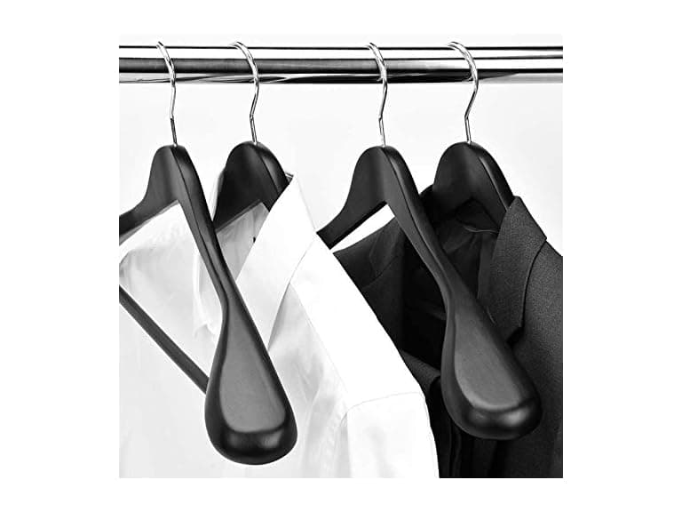 Suptinwear Wide Shoulder Wooden Suit Hangers 6 Pack - Image 1