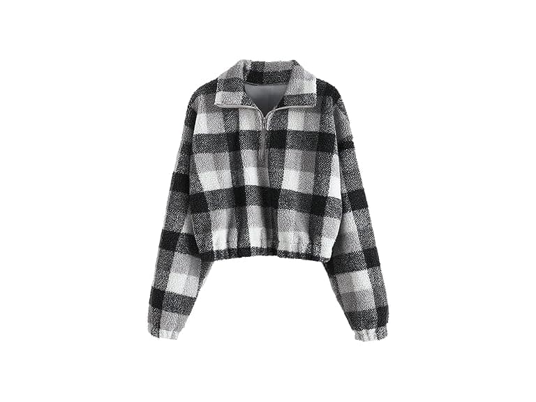 Zaful Women (M) Fashion Long Sleeve Lapel Zip Tops - Image 1