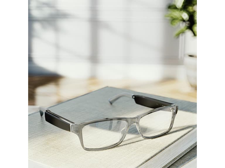 (NEW) Amazon Echo Frames Smart glasses with Alexa, Modern Rectangle frames in Charcoal Gray