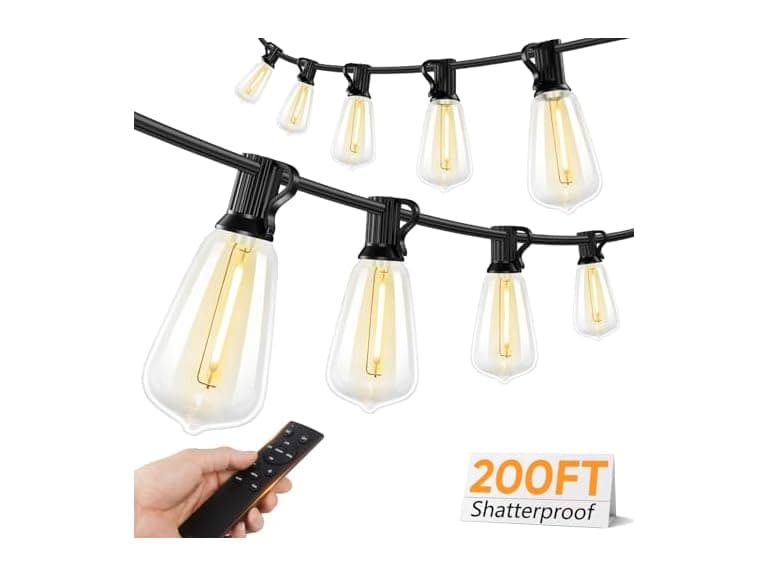 Brightever Outdoor String Lights w/ Remote, 200FT - Image 1