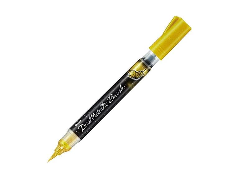 Pentel Dual Metallic Brush Gold - Image 1
