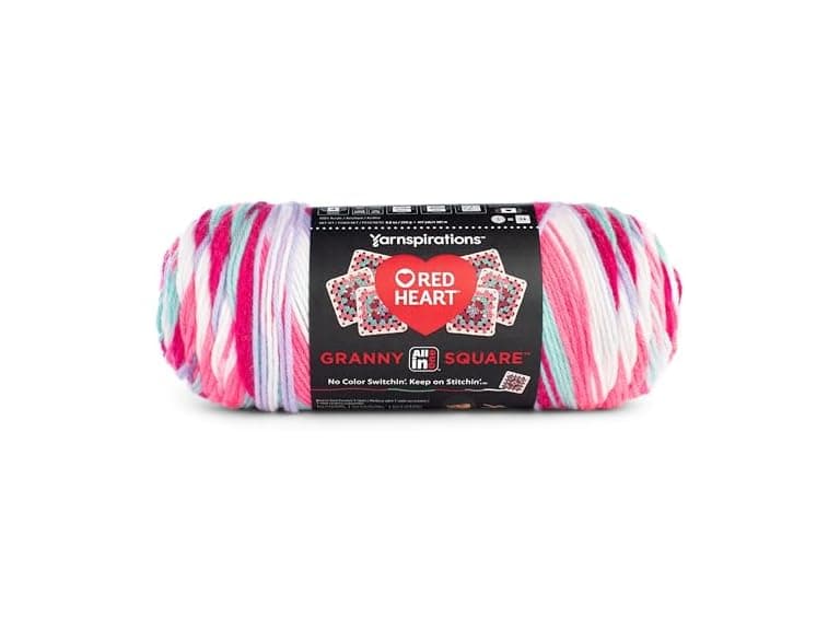 Red Heart All in One Granny Square- Pink Punch - Image 1