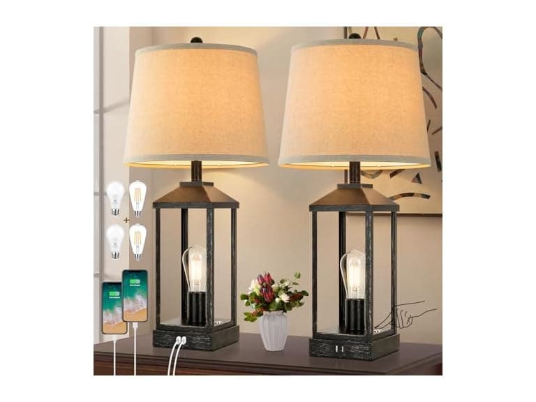 Brightever 28" Farmhouse Table Lamps Set of 2 - Image 1