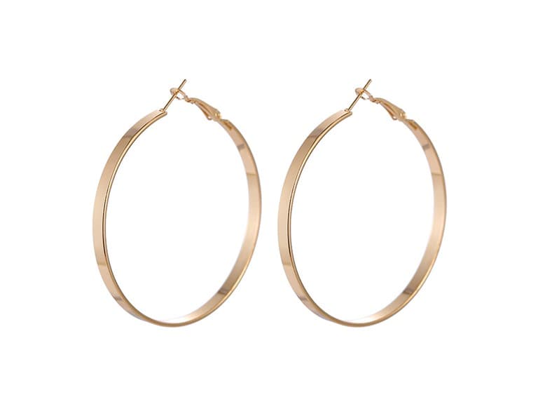 14K Gold Plated Omega Hoops - Image 1