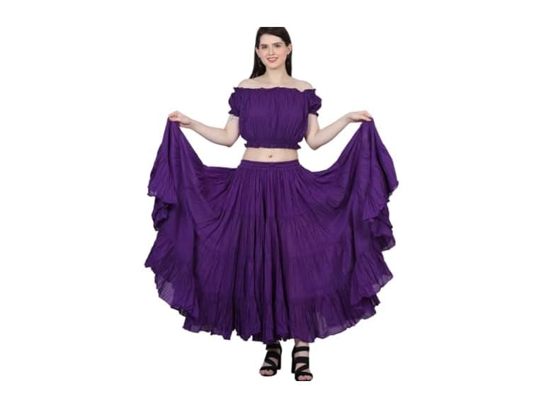 Wevez Women (0X-3X) Women's Maxi Skirt Gypsy Skirt - Image 1