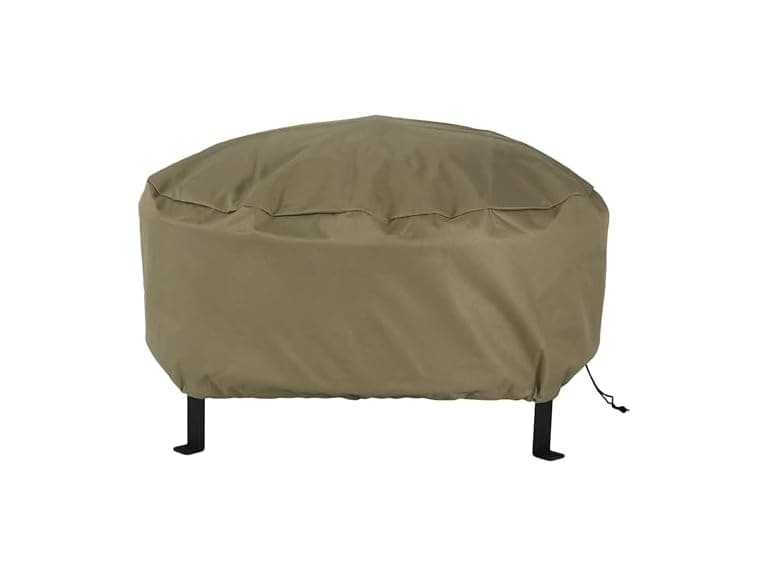 Sunnydaze Weather-Resistant Fire Pit Cover- Khaki - Image 1