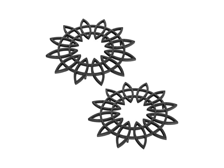 12" Flower Wrought Iron Trivet, Pack of 2 - Image 1