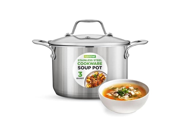 NutriChef 3-Quart Stainless Steel Soup Pot  - Image 1