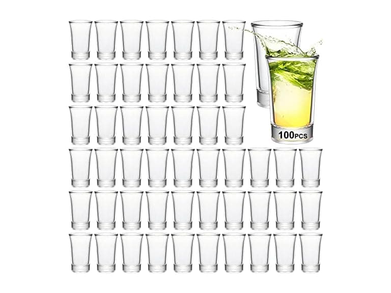 100 Pieces Heavy Base Short Shot Glasses - Image 1