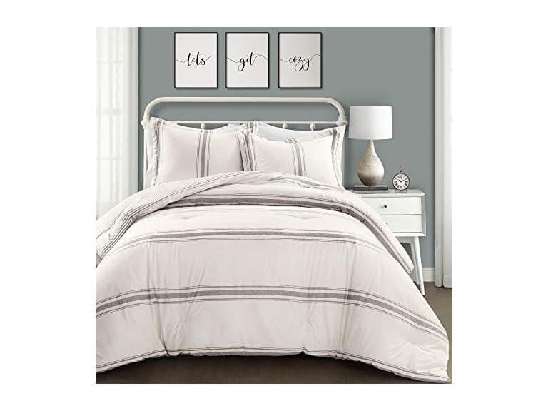 Lush Decor Stripe Cotton Comforter Set, King - Image 1