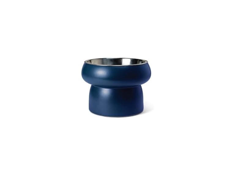 Fringe Studio Matte Speckled Navy Small Raised Feeder - Image 1