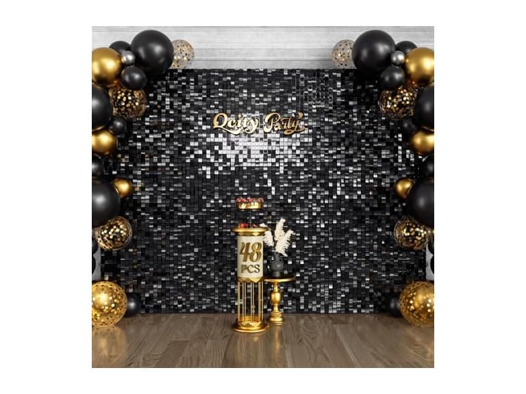 Light Gold Shimmer Wall Backdrop 48Pcs - Image 1