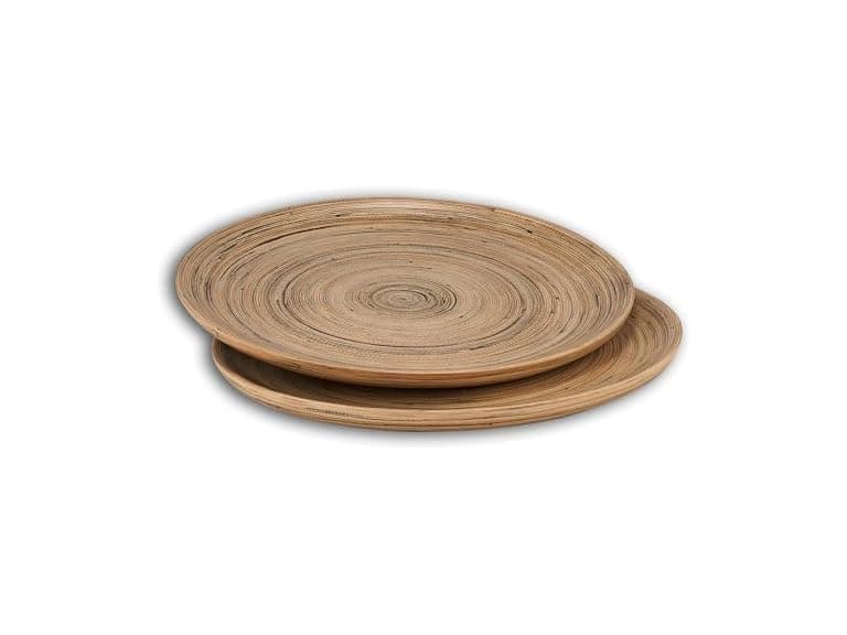 LEXA 12" Bamboo Round Serving Tray Set - Image 1