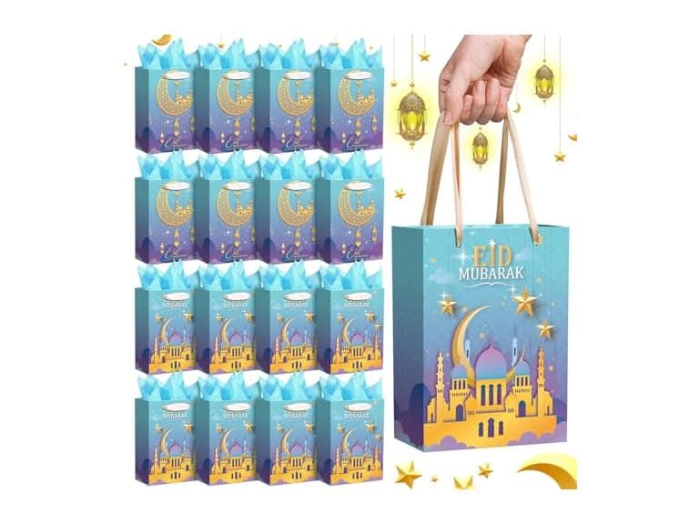 16 Pack Ramadan Gift Bags With Handles - Image 1
