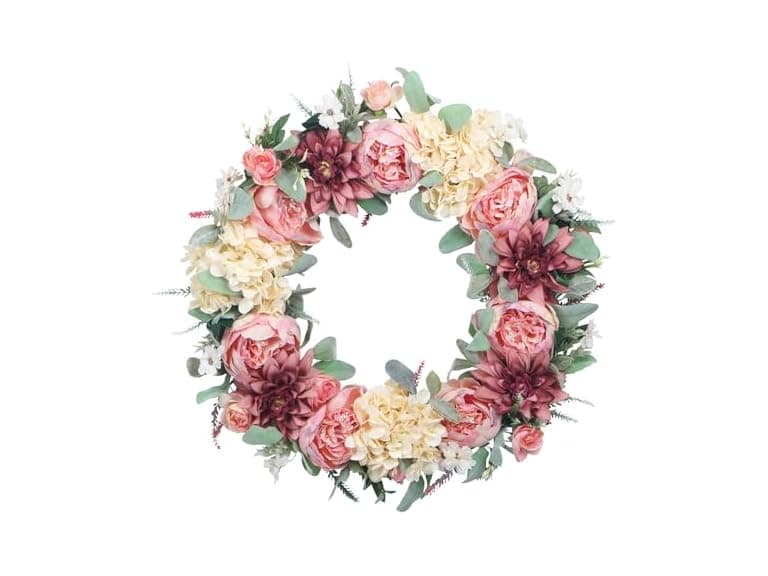 24" Pink Peony Wreath - Image 1