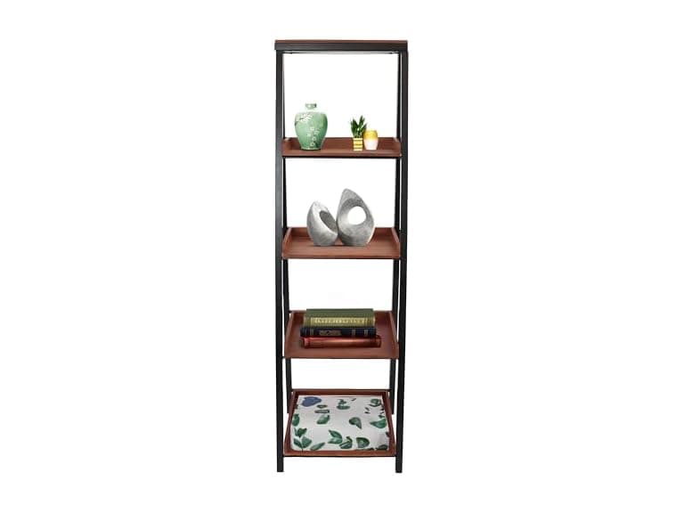 Sunnydaze 4-Tier Leaning Ladder Bookcase - Image 1