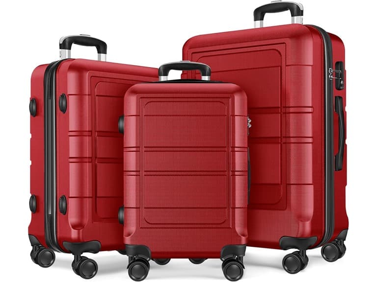 Axidou PC+ABS 3Pc Luggage Set w/ Spinner Wheels - Image 1