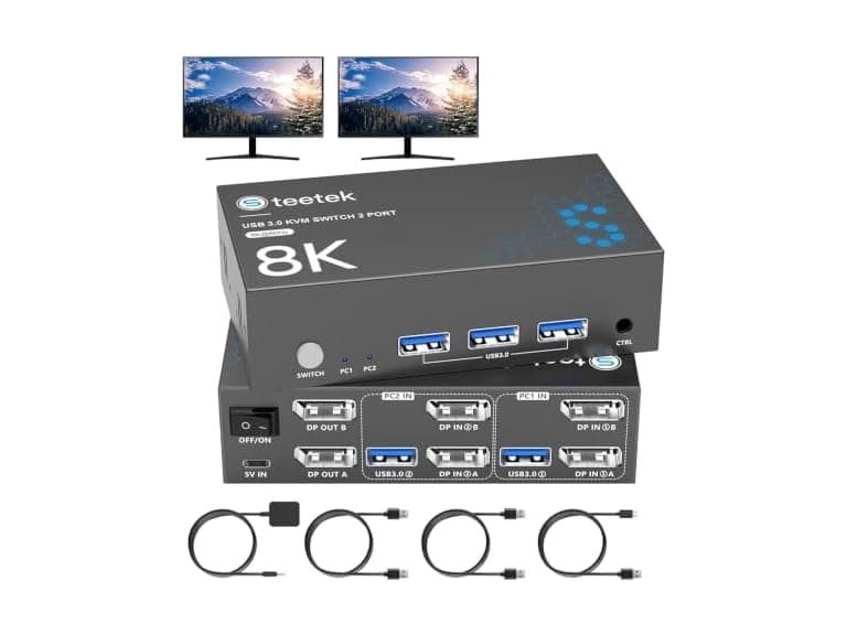 Hearvo KVM Switch 2 Monitors 2 Computers - Image 1