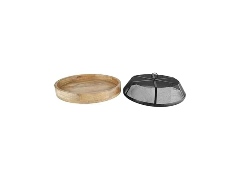 Wood Lazy Susan with Food Dome Cover, 14.5 Inch - Image 1