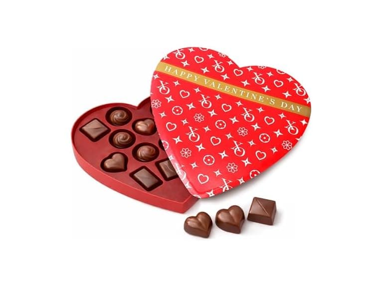 Valentine’s Day Milk Chocolate Heart Gift Box - Image 1