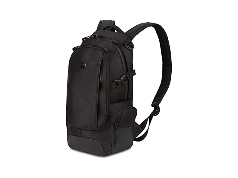 SwissGear Backpack Narrow Daypack, Black Ballistic, 18-Inch - Image 1