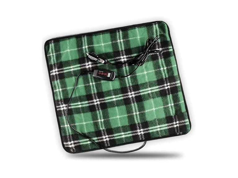 Zone Tech Car Mini Heated Travel Blanket Pad Green - Image 1